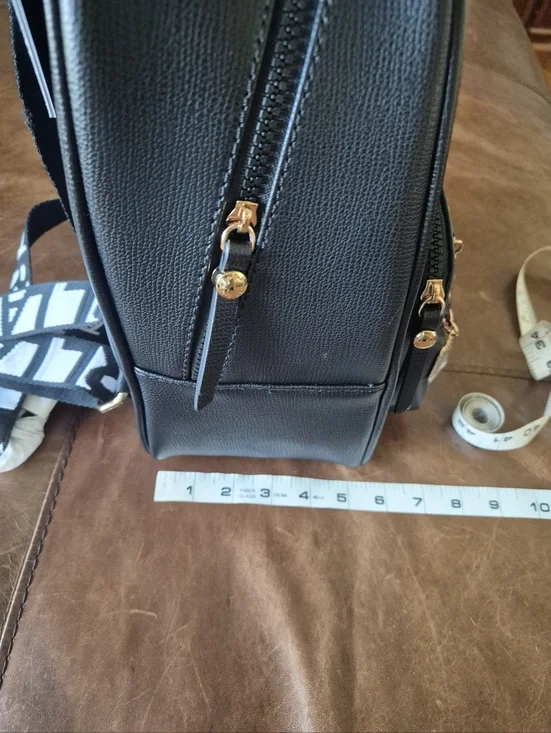 Karl Lagerfeld Paris Black  Backpack with Logo Straps and Charm Accents - Picture 15 of 16